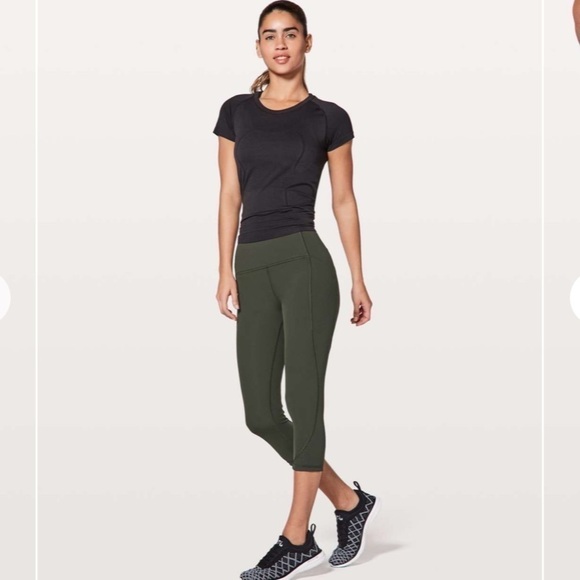 Lululemon Breezy Dot Crop *19" evergreen - Picture 1 of 16